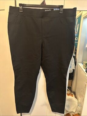 Terra & Sky Black Skinny Pants with White Side Stripe